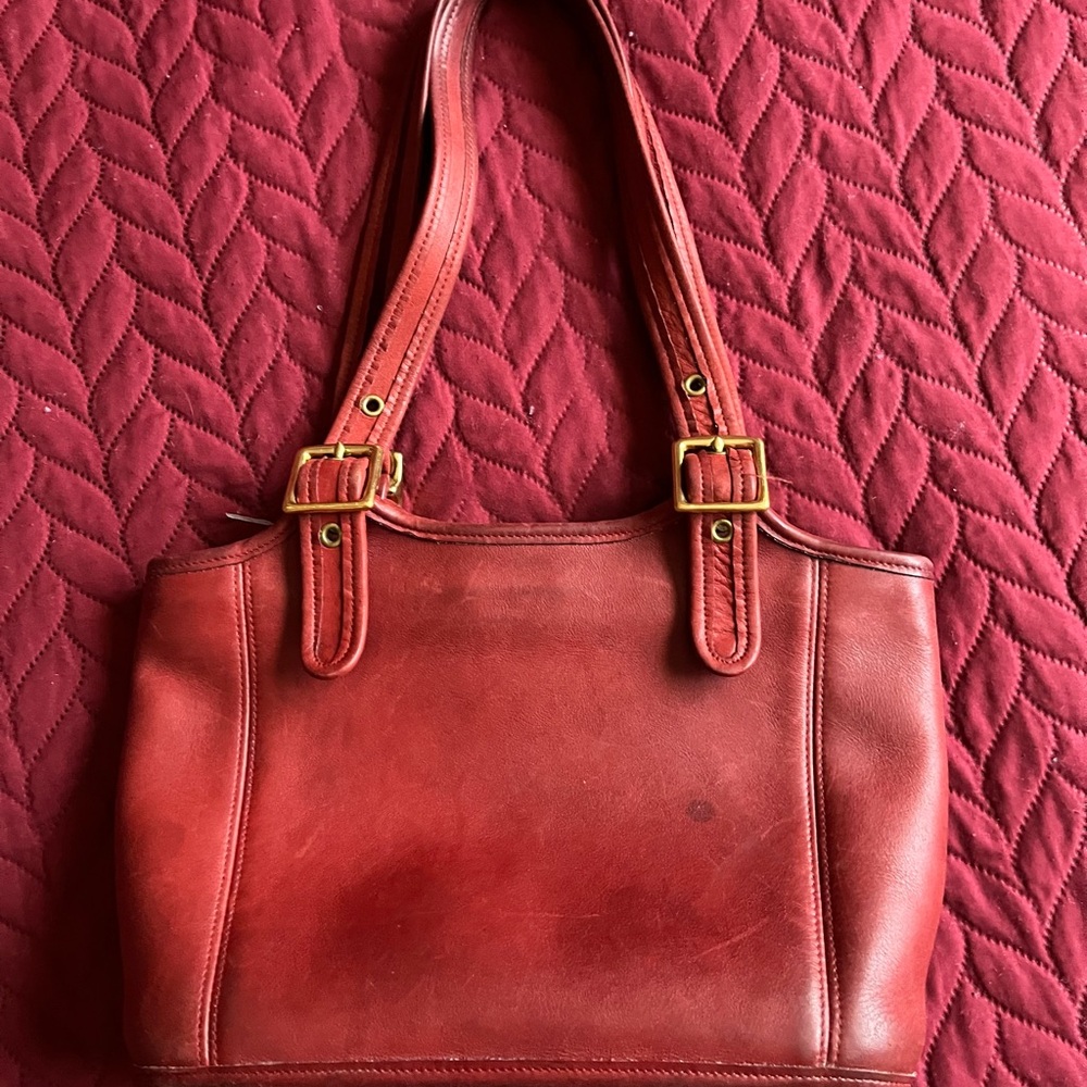 Coach Red Leather Shoulder Bag